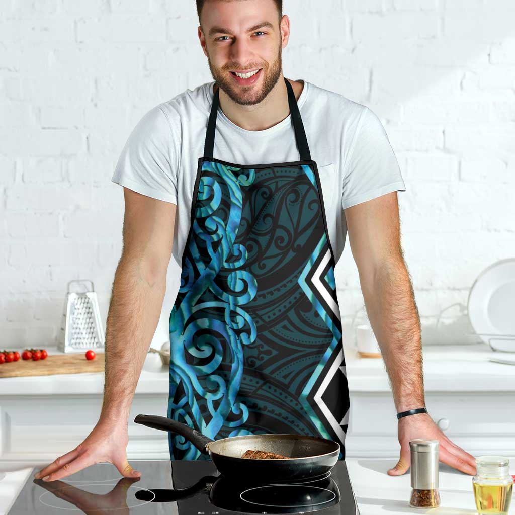 Turquoise Aotearoa Apron Taniko Motifs With Paua Shell Kowhaiwhai - Aussie Hoodie