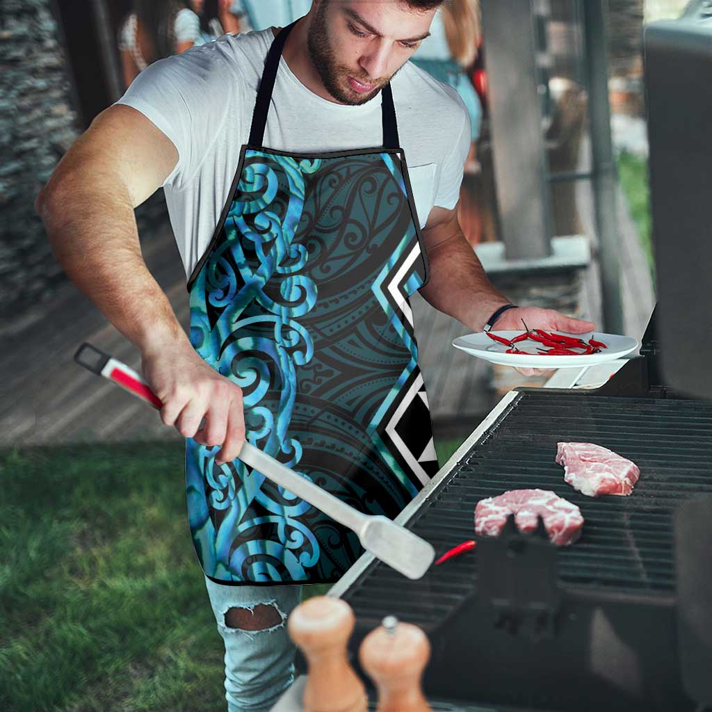 Turquoise Aotearoa Apron Taniko Motifs With Paua Shell Kowhaiwhai - Aussie Hoodie