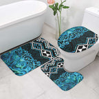 Turquoise Aotearoa Bathroom Set Taniko Motifs With Paua Shell Kowhaiwhai - Aussie Hoodie