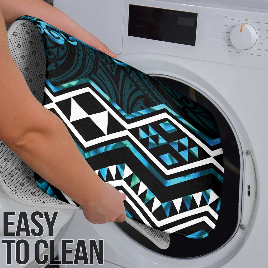 Turquoise Aotearoa Bathroom Set Taniko Motifs With Paua Shell Kowhaiwhai - Aussie Hoodie