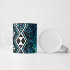 Turquoise Aotearoa Ceramic Mug Taniko Motifs With Paua Shell Kowhaiwhai - Aussie Hoodie