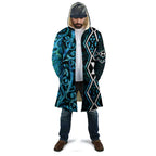 Turquoise Aotearoa Cloak Taniko Motifs With Paua Shell Kowhaiwhai - Aussie Hoodie