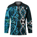 Turquoise Aotearoa Hockey Jersey Taniko Motifs With Paua Shell Kowhaiwhai - Aussie Hoodie