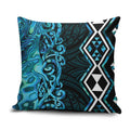 Turquoise Aotearoa Pillow Cover Taniko Motifs With Paua Shell Kowhaiwhai - Aussie Hoodie