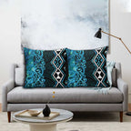 Turquoise Aotearoa Pillow Cover Taniko Motifs With Paua Shell Kowhaiwhai - Aussie Hoodie