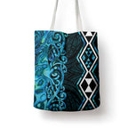 Turquoise Aotearoa Tote Bag Taniko Motifs With Paua Shell Kowhaiwhai - Aussie Hoodie