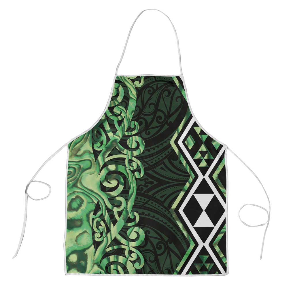 Green Aotearoa Apron Taniko Motifs With Paua Shell Kowhaiwhai - Aussie Hoodie