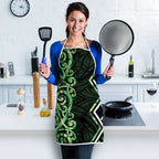 Green Aotearoa Apron Taniko Motifs With Paua Shell Kowhaiwhai - Aussie Hoodie