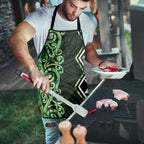 Green Aotearoa Apron Taniko Motifs With Paua Shell Kowhaiwhai - Aussie Hoodie