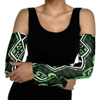 Green Aotearoa Arm Sleeves Taniko Motifs With Paua Shell Kowhaiwhai - Aussie Hoodie