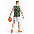 Green Aotearoa Basketball Jersey Taniko Motifs With Paua Shell Kowhaiwhai - Aussie Hoodie
