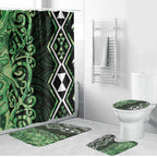Green Aotearoa Bathroom Set Taniko Motifs With Paua Shell Kowhaiwhai - Aussie Hoodie