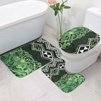 Green Aotearoa Bathroom Set Taniko Motifs With Paua Shell Kowhaiwhai - Aussie Hoodie