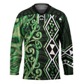 Green Aotearoa Hockey Jersey Taniko Motifs With Paua Shell Kowhaiwhai - Aussie Hoodie