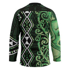 Green Aotearoa Hockey Jersey Taniko Motifs With Paua Shell Kowhaiwhai - Aussie Hoodie
