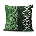 Green Aotearoa Pillow Cover Taniko Motifs With Paua Shell Kowhaiwhai - Aussie Hoodie