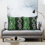 Green Aotearoa Pillow Cover Taniko Motifs With Paua Shell Kowhaiwhai - Aussie Hoodie