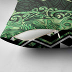 Green Aotearoa Pillow Cover Taniko Motifs With Paua Shell Kowhaiwhai - Aussie Hoodie