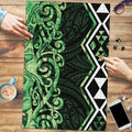 Green Aotearoa Puzzle Taniko Motifs With Paua Shell Kowhaiwhai - Aussie Hoodie