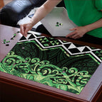 Green Aotearoa Puzzle Taniko Motifs With Paua Shell Kowhaiwhai - Aussie Hoodie