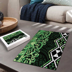 Green Aotearoa Puzzle Taniko Motifs With Paua Shell Kowhaiwhai - Aussie Hoodie