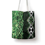 Green Aotearoa Tote Bag Taniko Motifs With Paua Shell Kowhaiwhai - Aussie Hoodie