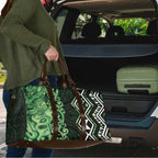 Green Aotearoa Travel Bag Taniko Motifs With Paua Shell Kowhaiwhai - Aussie Hoodie