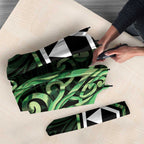Green Aotearoa Umbrella Taniko Motifs With Paua Shell Kowhaiwhai - Aussie Hoodie