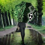 Green Aotearoa Umbrella Taniko Motifs With Paua Shell Kowhaiwhai - Aussie Hoodie