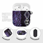 Purple Aotearoa AirPods Case Taniko Motifs With Paua Shell Kowhaiwhai - Aussie Hoodie