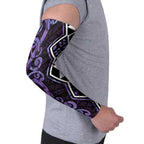 Purple Aotearoa Arm Sleeves Taniko Motifs With Paua Shell Kowhaiwhai - Aussie Hoodie