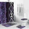 Purple Aotearoa Bathroom Set Taniko Motifs With Paua Shell Kowhaiwhai - Aussie Hoodie