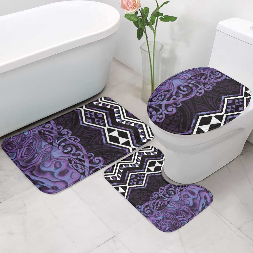 Purple Aotearoa Bathroom Set Taniko Motifs With Paua Shell Kowhaiwhai - Aussie Hoodie