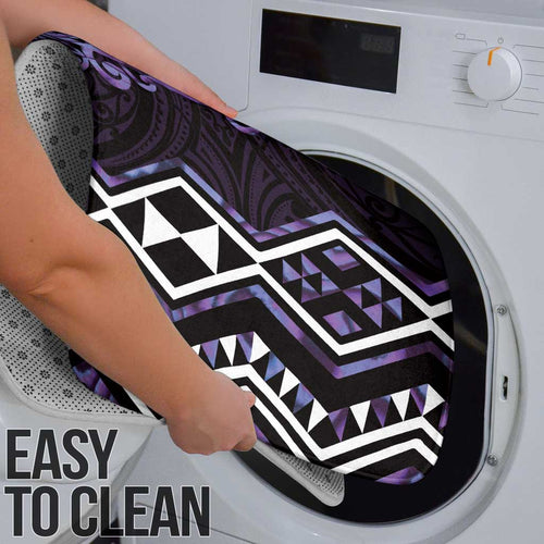 Purple Aotearoa Bathroom Set Taniko Motifs With Paua Shell Kowhaiwhai - Aussie Hoodie