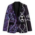 Purple Aotearoa Blazer Taniko Motifs With Paua Shell Kowhaiwhai - Aussie Hoodie