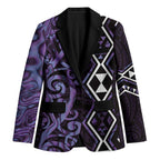 Purple Aotearoa Blazer Taniko Motifs With Paua Shell Kowhaiwhai - Aussie Hoodie
