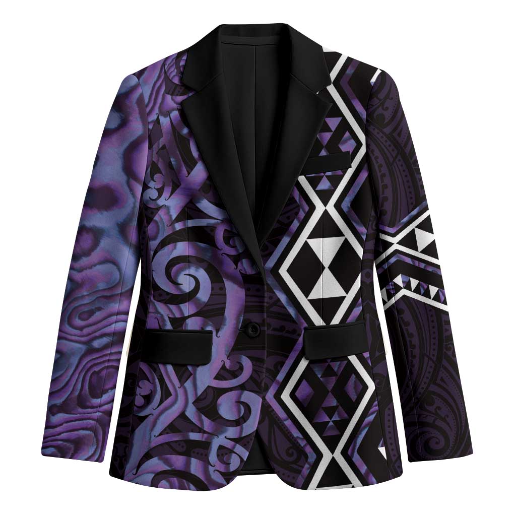 Purple Aotearoa Blazer Taniko Motifs With Paua Shell Kowhaiwhai - Aussie Hoodie