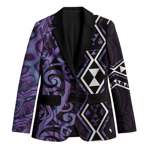 Purple Aotearoa Blazer Taniko Motifs With Paua Shell Kowhaiwhai - Aussie Hoodie