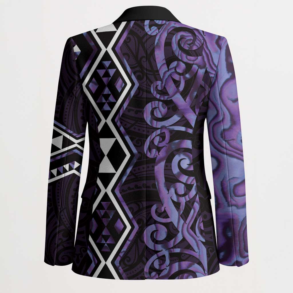 Purple Aotearoa Blazer Taniko Motifs With Paua Shell Kowhaiwhai - Aussie Hoodie