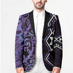 Purple Aotearoa Blazer Taniko Motifs With Paua Shell Kowhaiwhai - Aussie Hoodie