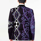 Purple Aotearoa Blazer Taniko Motifs With Paua Shell Kowhaiwhai - Aussie Hoodie