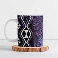 Purple Aotearoa Ceramic Mug Taniko Motifs With Paua Shell Kowhaiwhai - Aussie Hoodie
