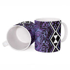 Purple Aotearoa Ceramic Mug Taniko Motifs With Paua Shell Kowhaiwhai - Aussie Hoodie