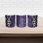 Purple Aotearoa Ceramic Mug Taniko Motifs With Paua Shell Kowhaiwhai - Aussie Hoodie
