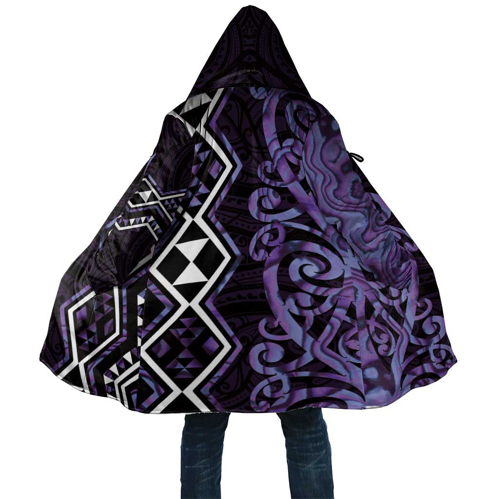 Purple Aotearoa Cloak Taniko Motifs With Paua Shell Kowhaiwhai - Aussie Hoodie