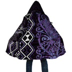 Purple Aotearoa Cloak Taniko Motifs With Paua Shell Kowhaiwhai - Aussie Hoodie