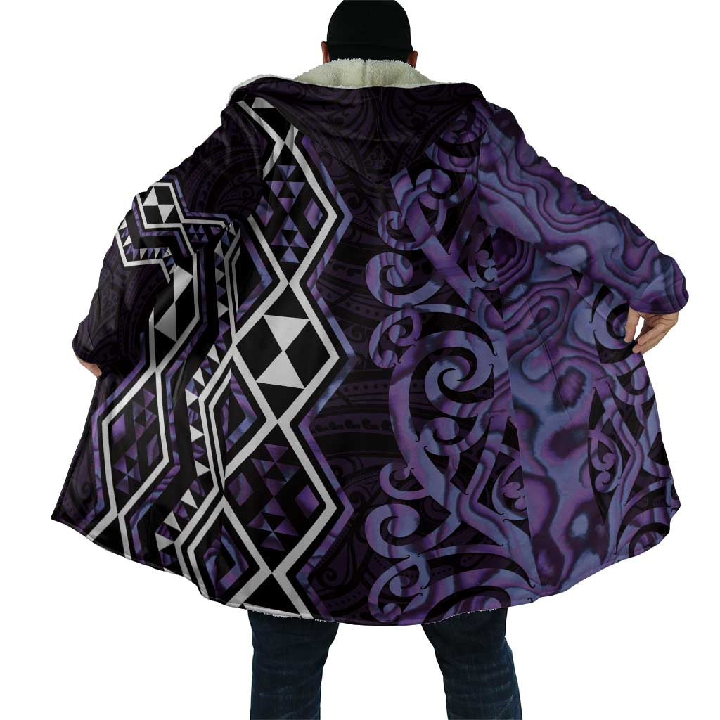 Purple Aotearoa Cloak Taniko Motifs With Paua Shell Kowhaiwhai - Aussie Hoodie