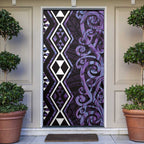Purple Aotearoa Door Cover Taniko Motifs With Paua Shell Kowhaiwhai - Aussie Hoodie