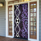 Purple Aotearoa Door Cover Taniko Motifs With Paua Shell Kowhaiwhai - Aussie Hoodie