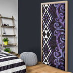 Purple Aotearoa Door Cover Taniko Motifs With Paua Shell Kowhaiwhai - Aussie Hoodie